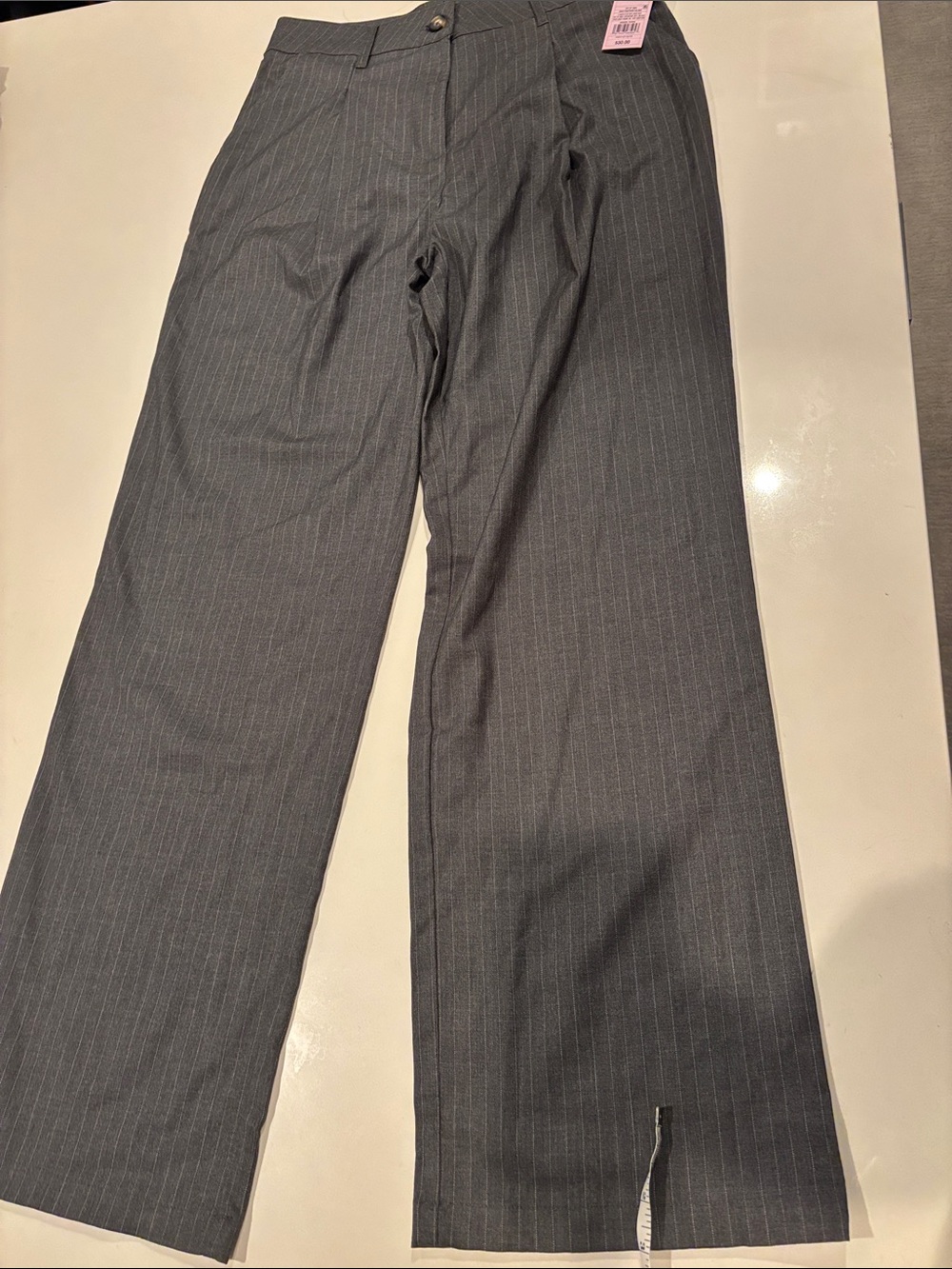 Women's  Gray Pinstripe Dress Pants